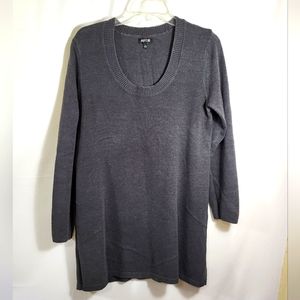 Apt 9 dark gray low scooped neck lightweight sweater women's L  #986